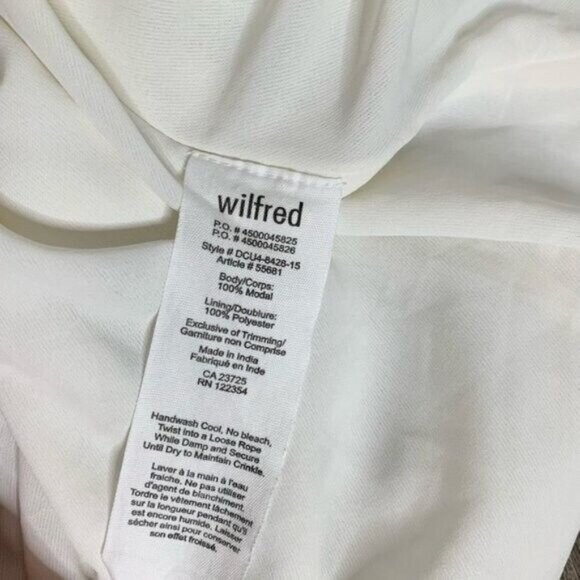 Aritzia Wilfred Sonore Mini  Dress Belted Flowy Lace Short Sleeve White XXS - Picture 4 of 6